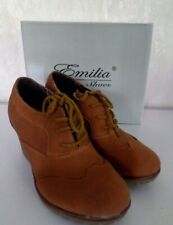 Damenschuhe Hochfront Pumps zum Schnüren Keilabsatz Braun  Gr.39/40 NEU 2.Wahl