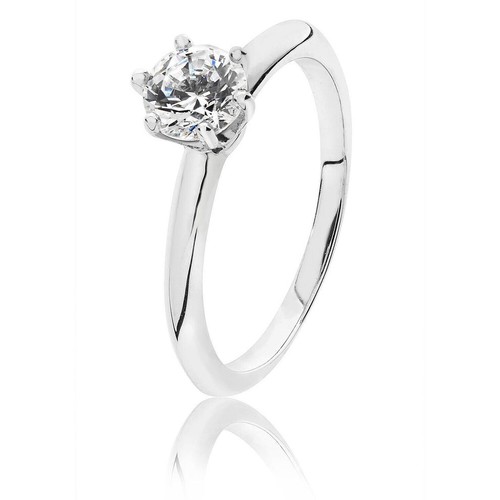 Sterling silber 6mm solitär - sterling,