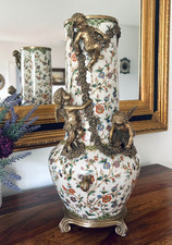 Porzellanvase jugendstil engel - porzellanvase,
