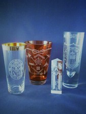 Logen-Gläser  m. Freimauer-Motiven  freemason glass