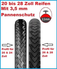 Fahrrad Reifen Decke Mantel 20" und 24" Zoll mit 3,5 Pannenschutz Rexway