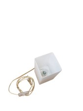 Melitec Grönö Nachttischlampe Quader Glas-milchig eckig -Lampe Leuchte Forstglas