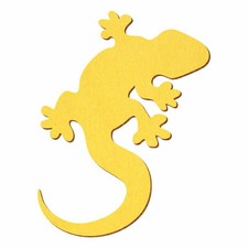 Gelber Holz Gecko - Deko