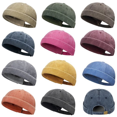 Unisex baumwolle krempe beanie - baumwolle,