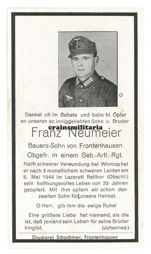 Orig sterbebild gebirgsjäger - orig.,