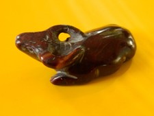 Nachlass-selten-Figur-Wasserbüffel-Halbedelstein-Handarbeit-Unikat-Rarität