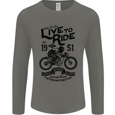 Live To Ride Motorrad Biker Herren Langarm T-Shirt