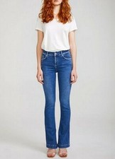 LTB Jeans Fallon Flare Mid Rise Denim Damen Bootcut Hose Stretch Light Blue Used