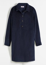 Cord-Kleid Stretch Gr. 38 Dunkelblau Damenkleid Minikleid Freizeitkleid Neu