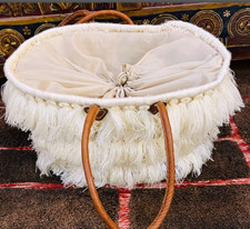 Stroh Tasche Natur Geflecht Korbtasche Rattan Strand Shopper