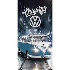 VW Volkswagen Bulli blau Badetuch 75x150 cm 100% Baumwolle Handtuch Strandtuch 