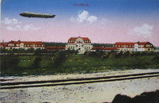 Ak Nordholz Ferienheim mit Marine-Luftschiff Cuxhaven Bremerhaven 1916