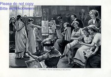 In der Malschule XL Kunstdruck 1913 Franz Kienmayer Wien Standmodell +