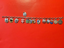 Altes Bettelarmband 835 Silber plus 13 lose Anhänger 34g! Rom, Paris, Schweiz