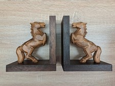 Buchstützen Holz Pferd Hengst Vintage Deko
