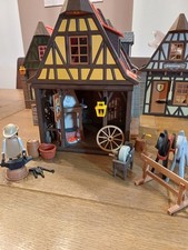 Playmobil Mittelalter Fachwerkhaus Schmiede 3442 / 6329 mit Zubehör