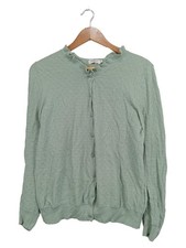 Cyrillus Strickjacke Damen Gr. 38/M Grün Casual Lochmuster