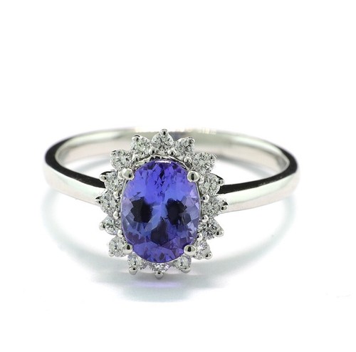 Tansanit brillant ring - tansanit,