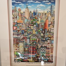 Charles Fazzino  3D "A HODGEPODGE OF MANHATTAN" mit Halbe-Rahmen, limit. Auflage