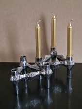 2x BMF Nagel Quist Kerzenständer Stecksystem Silber mit 3 Kerzen Vintage