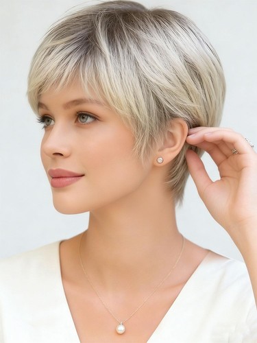 Ombre platinblond pixie - ombre,