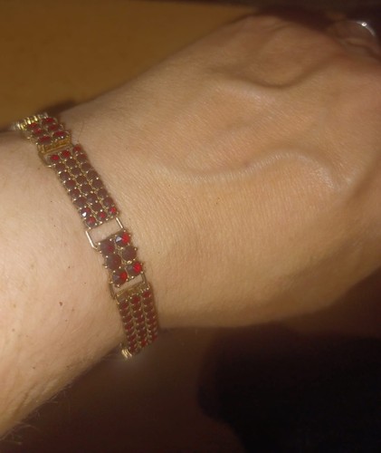 Granat armband antik silber - granat,