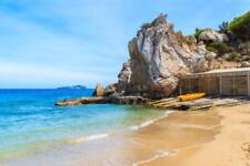 Wandbild: Gelbes Boot am Ufer