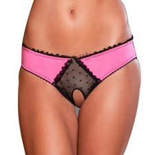 Sexy Damen Spitze Crotchles Tanga G-String Slip Dessous Unterwäsche T Slip L _