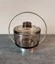 Vintage Art Deco Glas und Messing Zuckerdose mit Löffel zuccheriera  