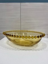 Amber Pressglas Schale oval