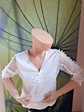 Yi - Show Fashion Gr. M (38) Bluse dreiviertelArm wollweiß Lochmuster Neu ohne E