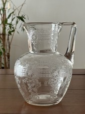 Antiker Kristallglas-Krug mit Pantografie Dekor, um 1900, hochwertig verarbeitet