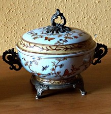 Art Decor Collection Krakelee Schale Dose mit Bronze-Verzierungen (NP: 200 Euro)