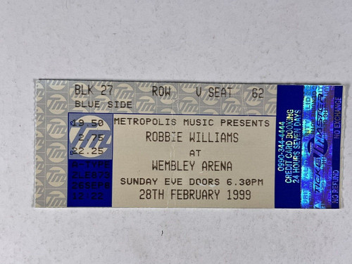 Robbie williams concert ticket - concert,