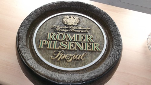Brauerei werbeschild fassboden - brauerei,