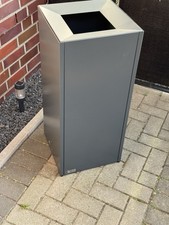 Abfalleimer Mülleimer Offen mit Deckel Metall Eimer mit Griffen Anthrazit NEU