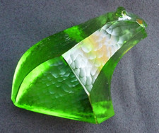 Glas Skulptur GRÜNER FROSCH von René Roubiček / Tschechien um  1960