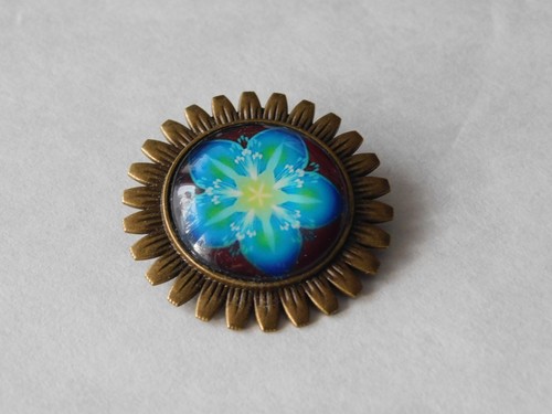 Brosche blüte bronze - brosche,