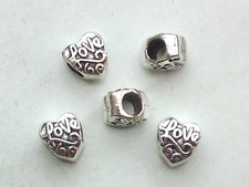 5x Beads Herz Love 10x9mm