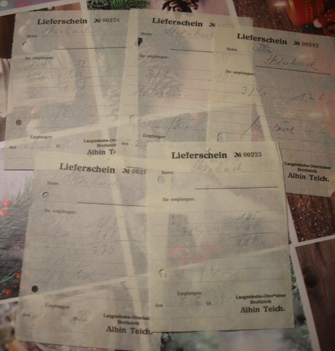 Lieferschein 1938 - 5x,