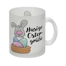 Hasige Ostergrüße Glas Tasse
