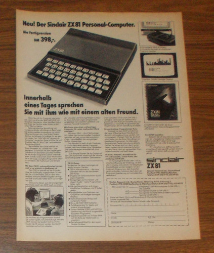 Seltene werbung sinclair - werbung, zx