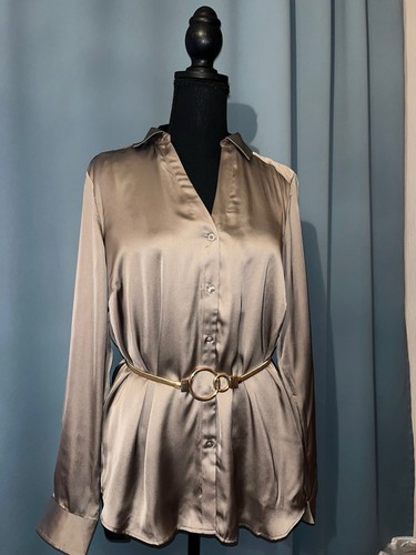 Satin glanz bluse - satin,