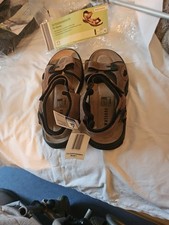 Herren Sandale Outdoor Trekking-Sandalen Leder Freizeit Schuhe Klettverschluß 9u