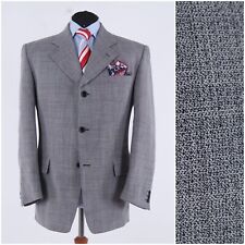 Herren Vintage Blazer 42R UK Größe PAOLO NEGRATO Grau Wolle Sport Mantel Jacke