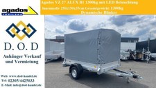 neuer Alu Pkw Anhänger Tieflader 1300kg 1,3t mit Hochplane 2,5 x 1,5m