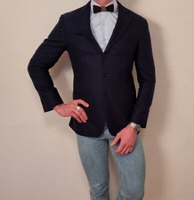 CANALI Giacca Wolle Luxus Sakko Jacke Blau Gr. 50 super Zustand