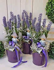 Tischdekoration, Tischgesteck, Gesteck, Sommer, Lavendel, Lavendelkind, Herz