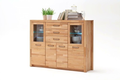 Highboard kernbuche massiv - highboard,