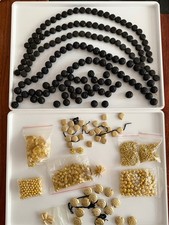 Konvolut Lava, Münzform und Kugeln + diverse Metallperlen neu Hobby Aufgabe